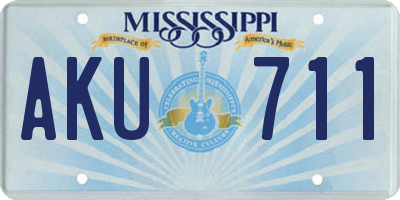 MS license plate AKU711