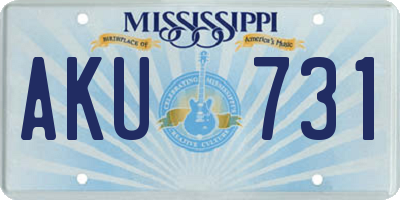 MS license plate AKU731