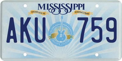 MS license plate AKU759