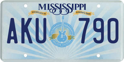 MS license plate AKU790
