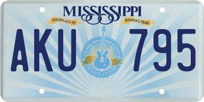 MS license plate AKU795