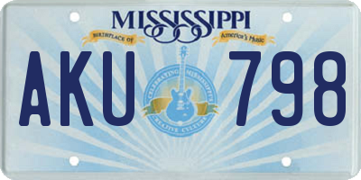 MS license plate AKU798