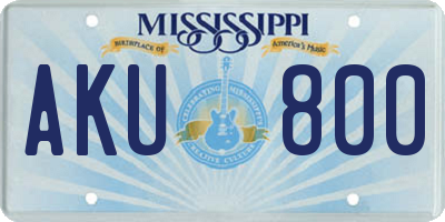 MS license plate AKU800