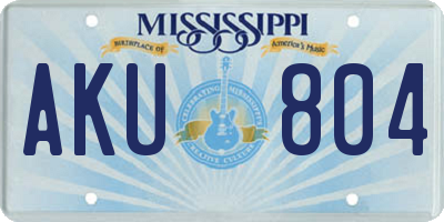 MS license plate AKU804