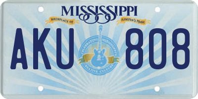MS license plate AKU808