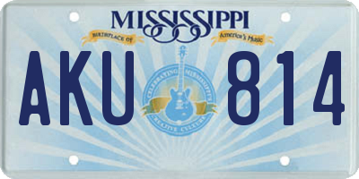 MS license plate AKU814