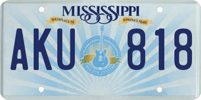 MS license plate AKU818