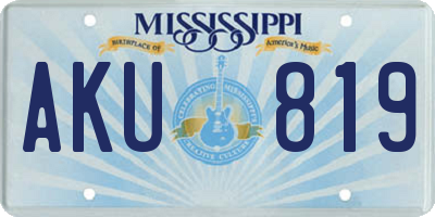 MS license plate AKU819