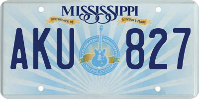 MS license plate AKU827