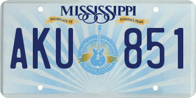 MS license plate AKU851