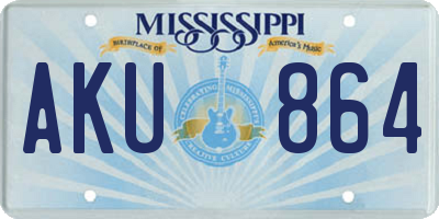 MS license plate AKU864
