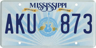 MS license plate AKU873