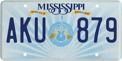 MS license plate AKU879