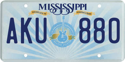MS license plate AKU880