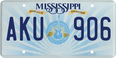 MS license plate AKU906