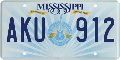 MS license plate AKU912