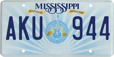 MS license plate AKU944