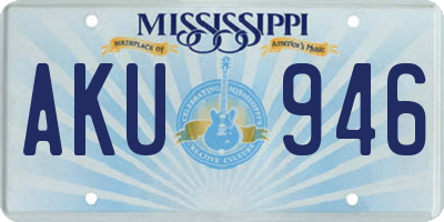 MS license plate AKU946