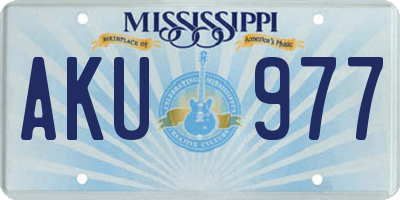 MS license plate AKU977