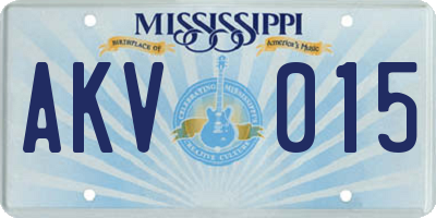 MS license plate AKV015
