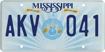 MS license plate AKV041