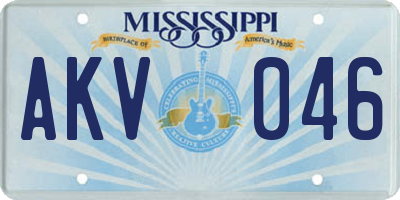 MS license plate AKV046