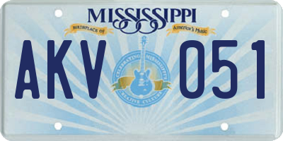 MS license plate AKV051