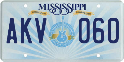 MS license plate AKV060