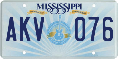 MS license plate AKV076