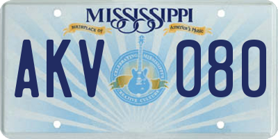 MS license plate AKV080