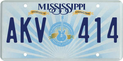MS license plate AKV414
