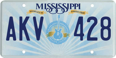 MS license plate AKV428