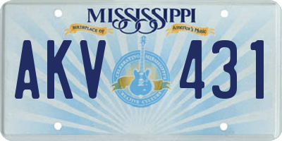 MS license plate AKV431