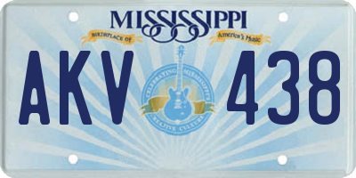 MS license plate AKV438