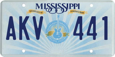 MS license plate AKV441