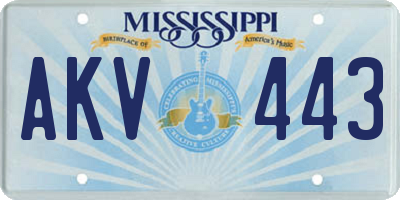 MS license plate AKV443
