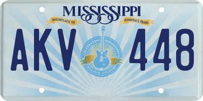 MS license plate AKV448