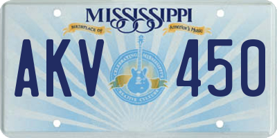 MS license plate AKV450
