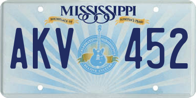 MS license plate AKV452
