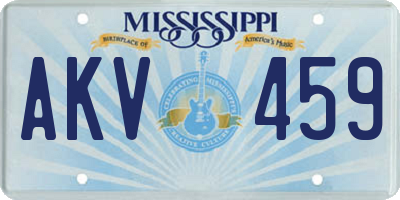 MS license plate AKV459