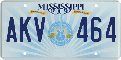 MS license plate AKV464
