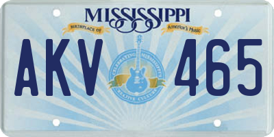 MS license plate AKV465
