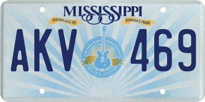 MS license plate AKV469
