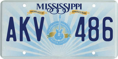 MS license plate AKV486