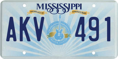 MS license plate AKV491