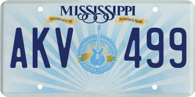 MS license plate AKV499