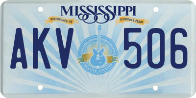 MS license plate AKV506