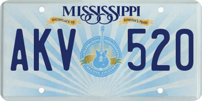 MS license plate AKV520