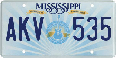 MS license plate AKV535