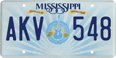MS license plate AKV548